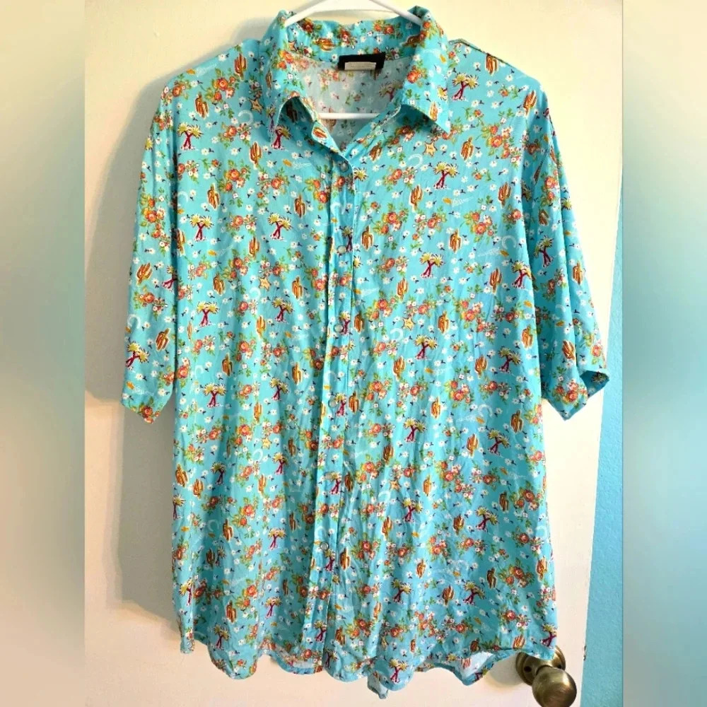 Roper Teal Western Button Up Size 2X